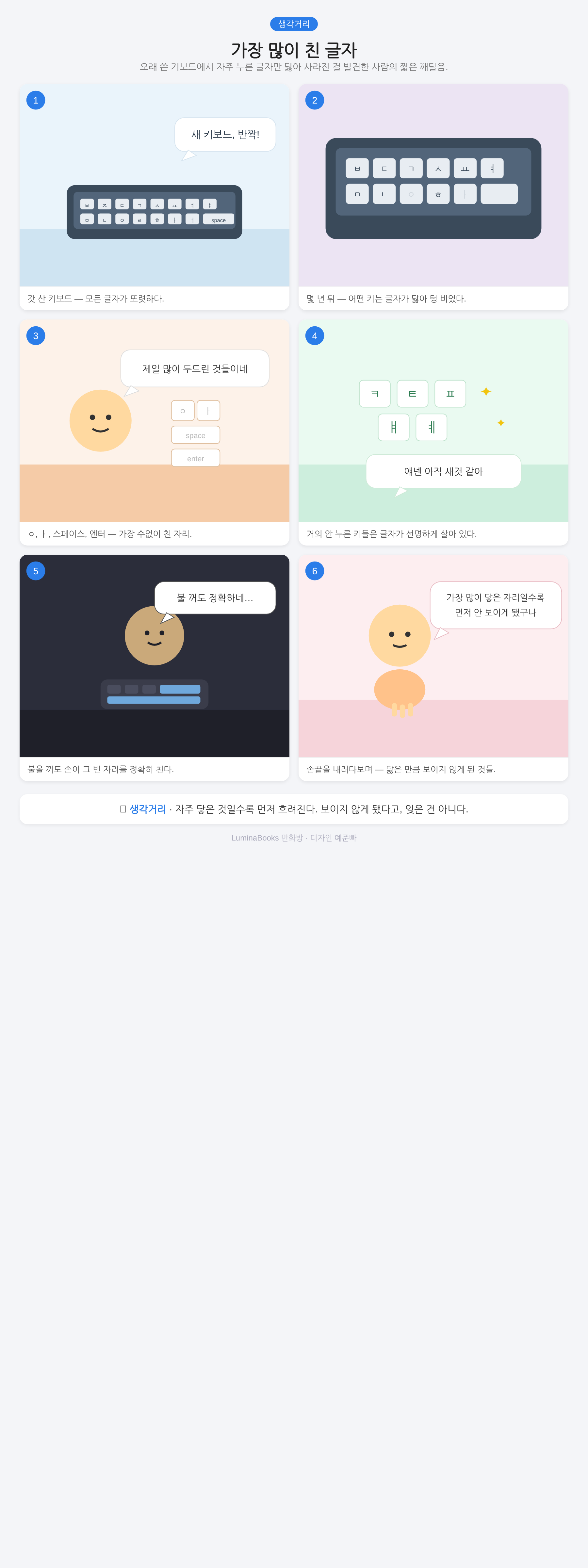 가장 많이 친 글자
