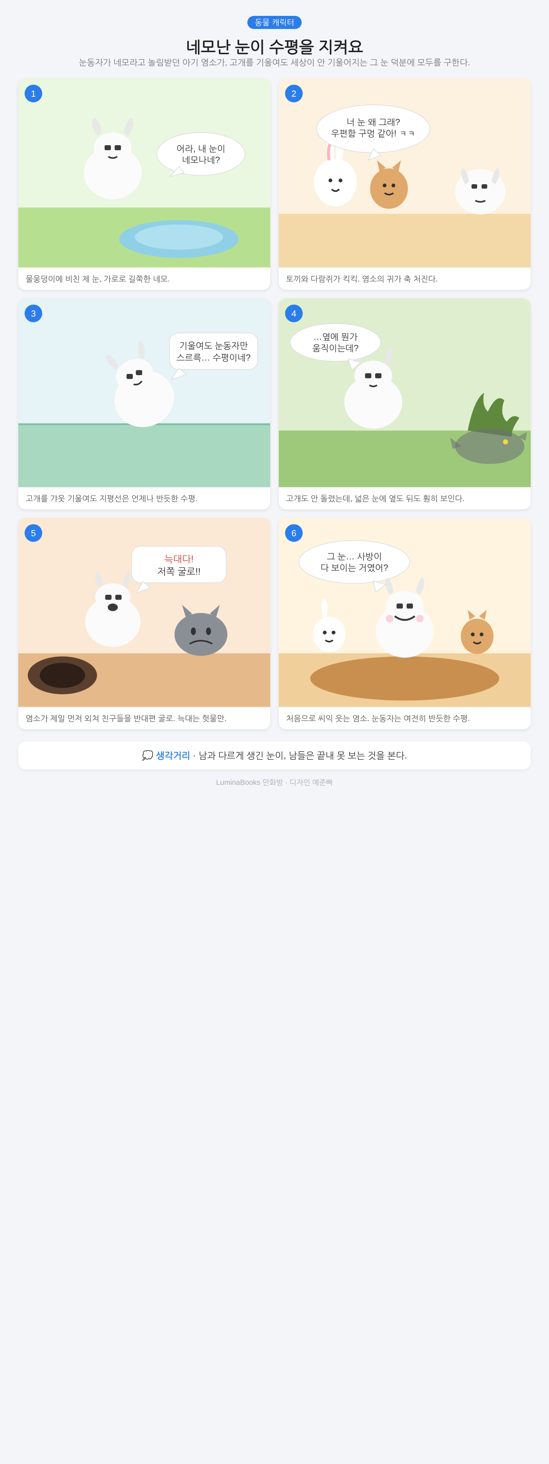 네모난 눈이 수평을 지켜요
